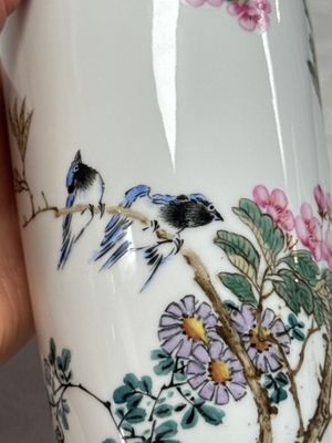 Three Chinese polychrome semi-eggshell vases — photo 8