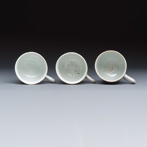 Three fine Chinese famille rose export porcelain cups — photo 7