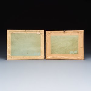 Two unusual Chinese Canton pith paper paintings with various insects and a lizard — 照片 2