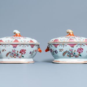 A 158-piece Chinese famille rose service with floral 'Lowestoft' design, Qianlong — 照片 40