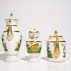 A 29-piece Paris porcelain Empire coffee service with various animals, 1st half 19th C. — 照片 7