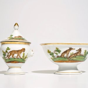 A 29-piece Paris porcelain Empire coffee service with various animals, 1st half 19th C. — 照片 9
