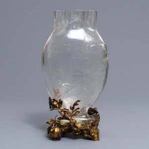 A Baccarat and Escalier de Cristal Art Nouveau vase on gilt bronze foot, Paris, ca. 1920 — photo 1