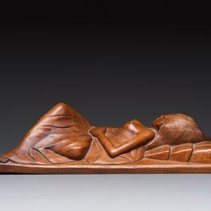 A Balinese carved wooden sculpture of a reclining lady, first half 20th C. — 照片 7