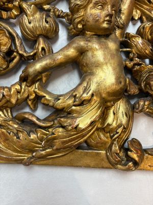 A baroque gilt carved wooden panel with an unidentified family crest, possibly Germany, 18th C. — photo 8
