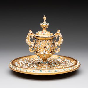 A bejewelled and enamelled gilt-bronze inkwell, probably Russia, 19/20th C. — 照片 3
