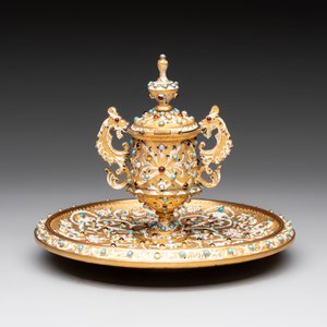 A bejewelled and enamelled gilt-bronze inkwell, probably Russia, 19/20th C. — 照片 5