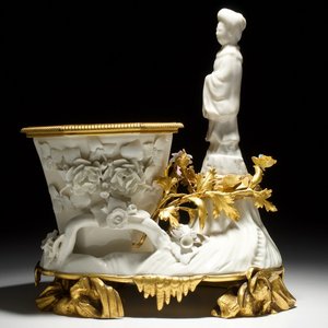 A blanc de Chine, Meissen and Saint-Cloud porcelain ormolu-mounted group, Ateliers Bointaburet, Paris, 19th C. — photo 1