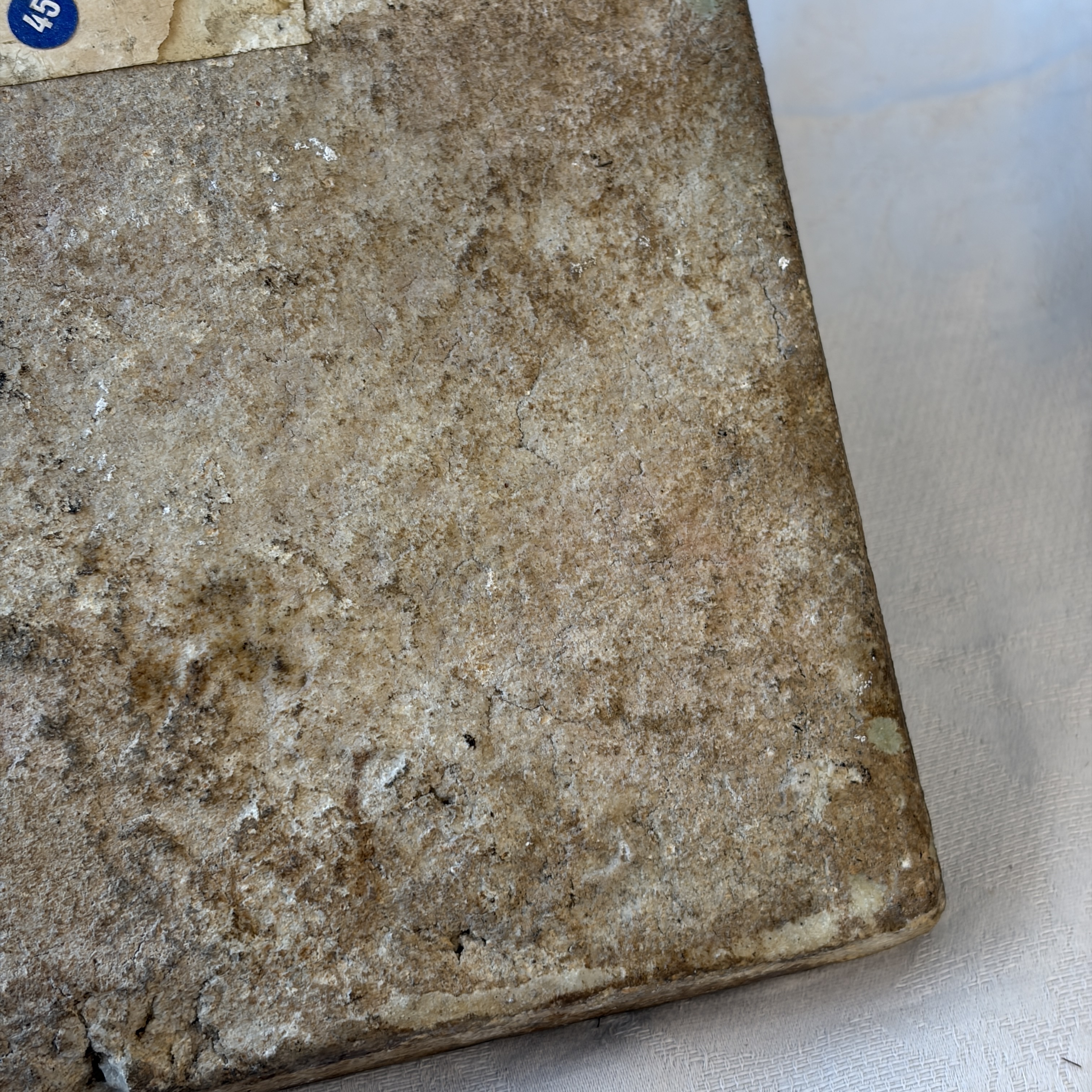A blue and turquoise Damascus pottery tile with cypress trees — photo 18