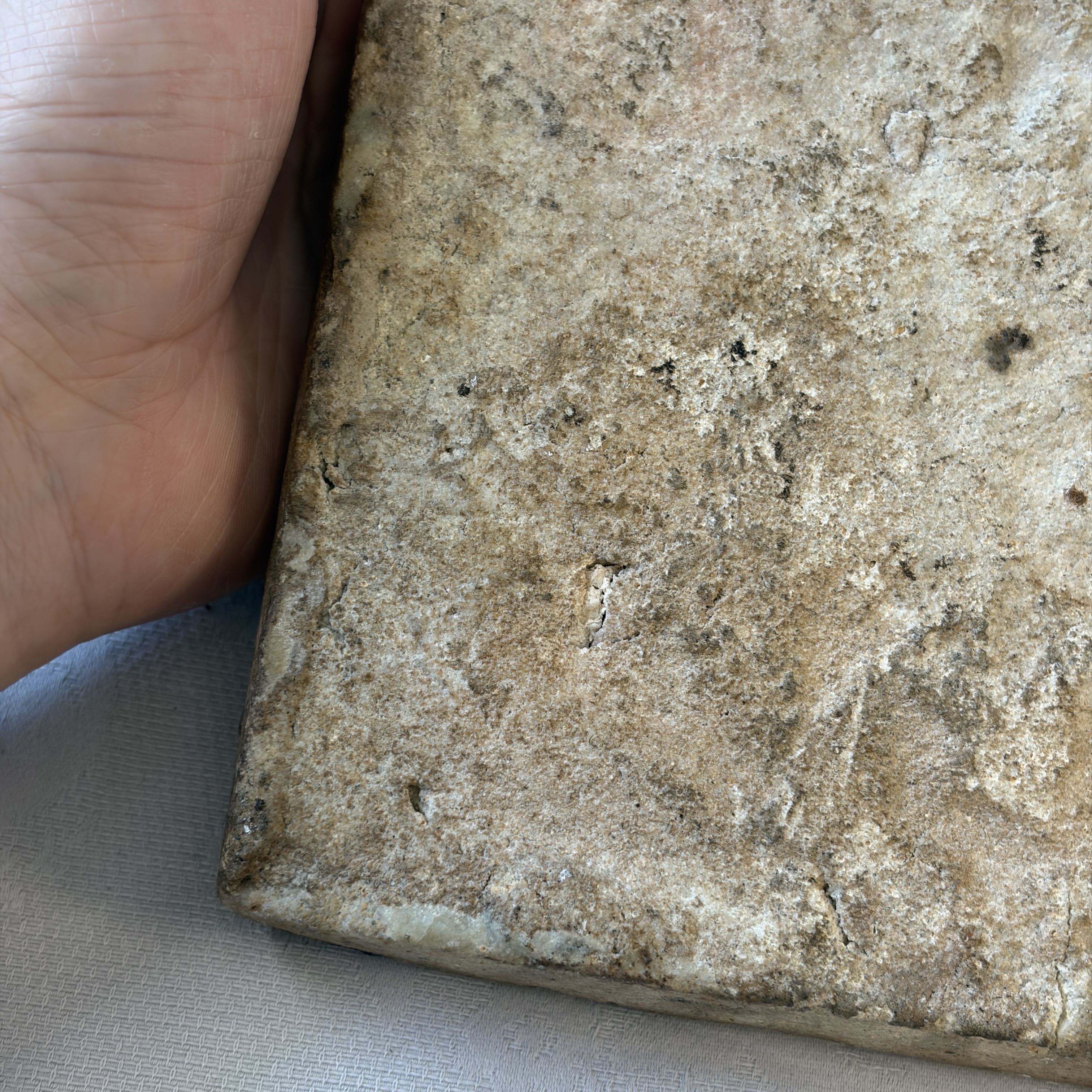 A blue and turquoise Damascus pottery tile with cypress trees — photo 19