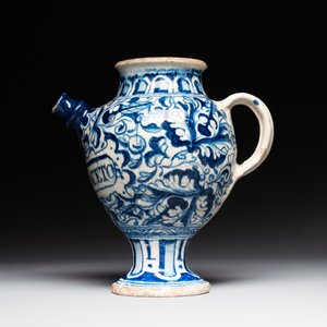 A blue and white Antwerp maiolica 'a foglie' wet drug jar, 2nd half 16th C. — 照片 2