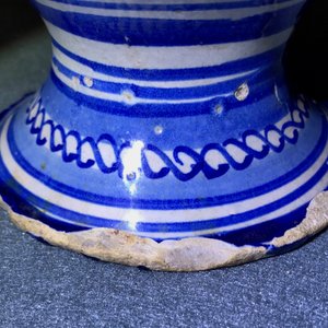 A blue and white Antwerp maiolica wet drug jar, dated 1609 — photo 26