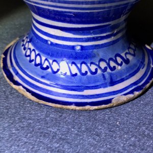 A blue and white Antwerp maiolica wet drug jar, dated 1609 — photo 28