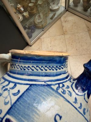 A blue and white Antwerp maiolica wet drug jar inscribed 'S ACETOSITATIS', 16th C. — foto 7