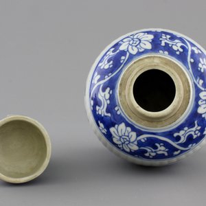 A blue and white Chinese porcelain ribbled ginger jar and cover, Kangxi, ca. 1700 — photo 6