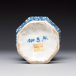 A blue and white Dutch Delft bottle vase with lotus scrolls — photo 6