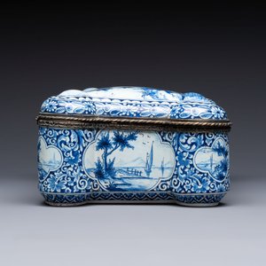 A blue and white Dutch Delft bronze-mounted casket, 19th C. — photo 7