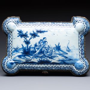 A blue and white Dutch Delft bronze-mounted casket, 19th C. — photo 8