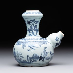 A blue and white Dutch Delft chinoiserie kendi, 17th C. — 照片 3