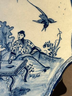 A blue and white Dutch Delft 'chinoiserie' plaque, 18th C. — foto 4