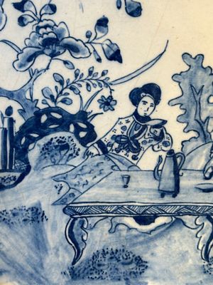 A blue and white Dutch Delft 'chinoiserie' plaque, 18th C. — foto 5