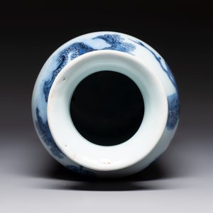 A blue and white Dutch Delft chinoiserie rouleau vase in Transitional style — 照片 5