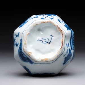 A blue and white Dutch Delft double gourd chinoiserie vase, 17th C. — 照片 6
