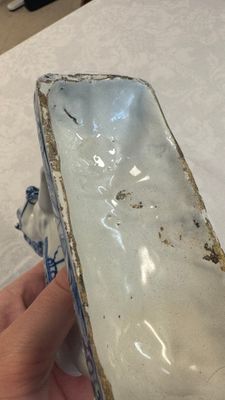 A blue and white Dutch Delft model of a standing horse — photo 16