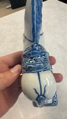 A blue and white Dutch Delft model of a standing horse — photo 20