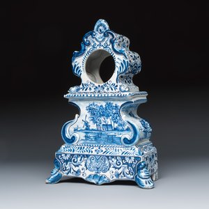 A blue and white Dutch Delft pocket watch stand — 照片 1