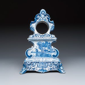 A blue and white Dutch Delft pocket watch stand — 照片 2