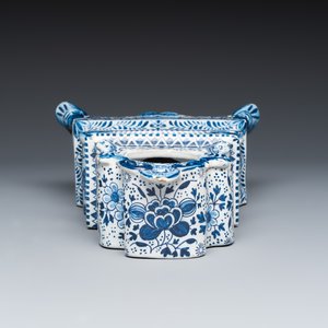 A blue and white Dutch Delft pocket watch stand — 照片 7