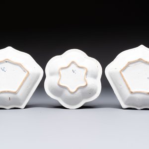 A blue and white Dutch Delft seven-piece sweetmeat dish set, 19th C. — photo 4