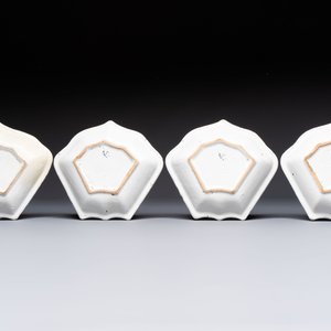 A blue and white Dutch Delft seven-piece sweetmeat dish set, 19th C. — photo 6