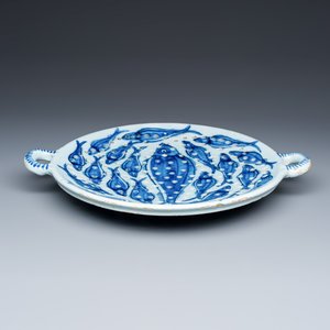 A large blue and white Dutch Delft fish strainer — 照片 3