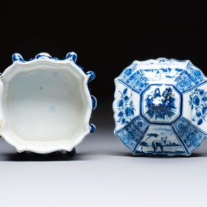 A blue and white Dutch Delft tobacco box and cover, 18th C. — foto 6