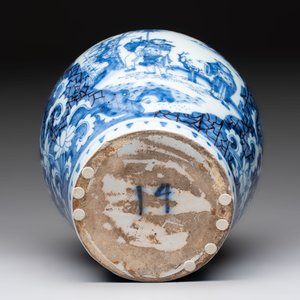 A blue and white Dutch Delft Transitional style chinoiserie vase, late 17th C. — 照片 7