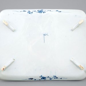 A blue and white Dutch Delft tray depicting a shipyard, dated 1783 — photo 2