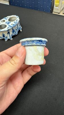 A blue and white Dutch Delft writing set with candlestick — photo 11
