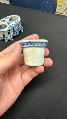 A blue and white Dutch Delft writing set with candlestick — photo 12