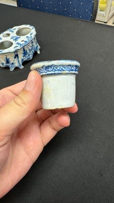 A blue and white Dutch Delft writing set with candlestick — photo 13
