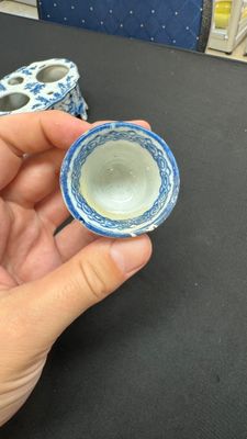 A blue and white Dutch Delft writing set with candlestick — photo 14