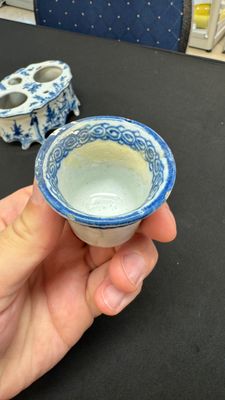 A blue and white Dutch Delft writing set with candlestick — photo 15