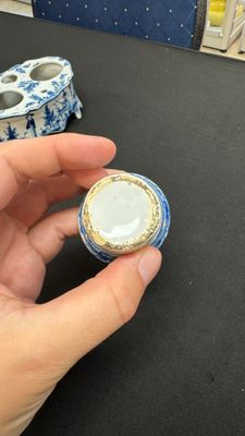 A blue and white Dutch Delft writing set with candlestick — photo 16