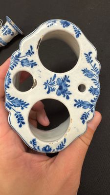 A blue and white Dutch Delft writing set with candlestick — photo 19