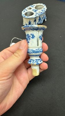 A blue and white Dutch Delft writing set with candlestick — photo 2