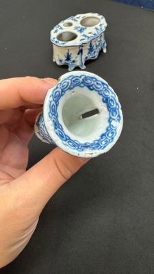 A blue and white Dutch Delft writing set with candlestick — photo 3