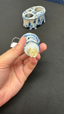A blue and white Dutch Delft writing set with candlestick — photo 4