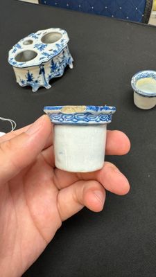 A blue and white Dutch Delft writing set with candlestick — photo 5