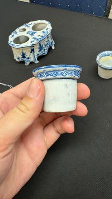 A blue and white Dutch Delft writing set with candlestick — photo 6